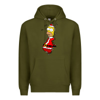 Army Green Homer Claus Christmas Premium Hoodie - artisFamous