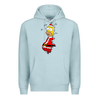 Blue Mist Homer Claus Christmas Premium Hoodie - artisFamous