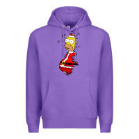 Purple Homer Claus Christmas Premium Hoodie - artisFamous