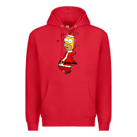 Red Homer Claus Christmas Premium Hoodie - artisFamous