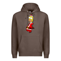 Coffee Homer Claus Christmas Premium Hoodie - artisFamous