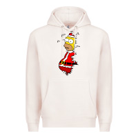 Pale Pink Homer Claus Christmas Premium Hoodie - artisFamous