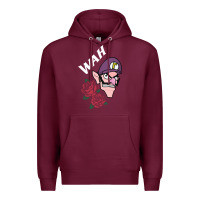 Burgundy waluigi voice ( wah ) Premium Hoodie - artisFamous
