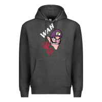 Charcoal Heather waluigi voice ( wah ) Premium Hoodie - artisFamous