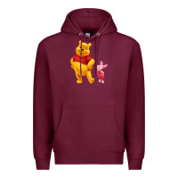 Burgundy Winnie the Pooh Piglet Premium Hoodie - artisFamous