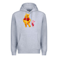 Heather Grey Winnie the Pooh Piglet Premium Hoodie - artisFamous