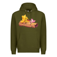 Army Green Winnie the Pooh Piglet Premium Hoodie - artisFamous