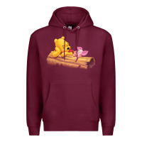 Burgundy Winnie the Pooh Piglet Premium Hoodie - artisFamous