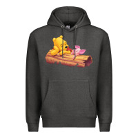 Charcoal Heather Winnie the Pooh Piglet Premium Hoodie - artisFamous