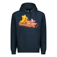 Navy Winnie the Pooh Piglet Premium Hoodie - artisFamous