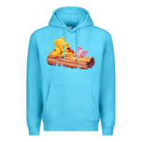 Ocean Blue Winnie the Pooh Piglet Premium Hoodie - artisFamous