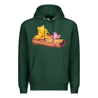 Sports Green Winnie the Pooh Piglet Premium Hoodie - artisFamous