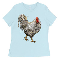 Baby Blue dominique rooster Ladies Tee - LillyAllenDesigns