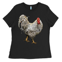 Black dominique rooster Ladies Tee - LillyAllenDesigns