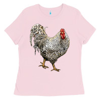 Bubblegum Pink dominique rooster Ladies Tee - LillyAllenDesigns