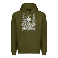 Army Green black sab.bath official vintage dancing skele Premium Hoodie - artisFamous