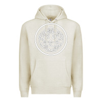 Oatmeal Heather king crimson Premium Hoodie - artisFamous