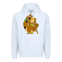 White Scooby Doo and Shaggy Premium Hoodie - artisFamous