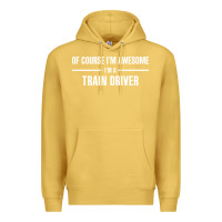 Antique Gold i'm awesome i'm a train driver Premium Hoodie - artisFamous