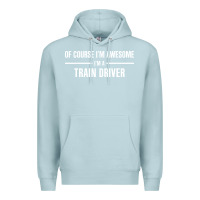 Blue Mist i'm awesome i'm a train driver Premium Hoodie - artisFamous