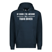 Navy i'm awesome i'm a train driver Premium Hoodie - artisFamous
