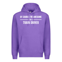 Purple i'm awesome i'm a train driver Premium Hoodie - artisFamous