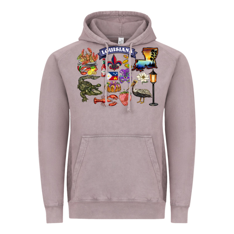 Preview Louisiana State Vintage Hoodie by BarkalooDesign | Teevron