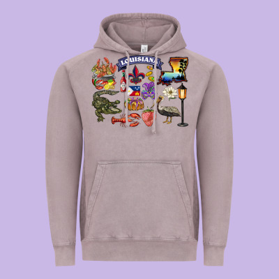 Preview Louisiana State Vintage Hoodie Designed By Barkaloodesign