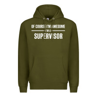 Army Green i'm awesome i'm a supervisor Premium Hoodie - artisFamous