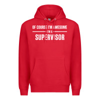 Red i'm awesome i'm a supervisor Premium Hoodie - artisFamous