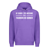 Purple i'm awesome i'm a fashion designer Premium Hoodie - artisFamous