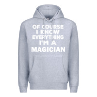Heather Grey i know everything i'm a magician Premium Hoodie - artisFamous