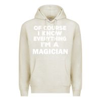 Oatmeal Heather i know everything i'm a magician Premium Hoodie - artisFamous