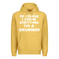 Antique Gold i know everything i'm a drummer Premium Hoodie - artisFamous