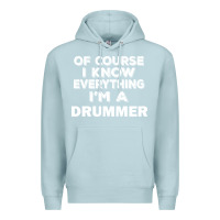 Blue Mist i know everything i'm a drummer Premium Hoodie - artisFamous