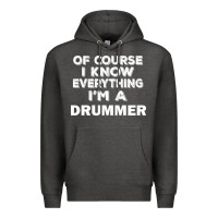 Charcoal Heather i know everything i'm a drummer Premium Hoodie - artisFamous