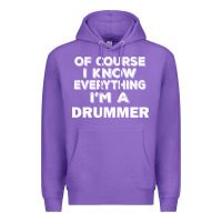 Purple i know everything i'm a drummer Premium Hoodie - artisFamous