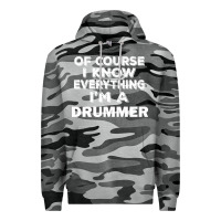Slate Camo i know everything i'm a drummer Premium Hoodie - artisFamous