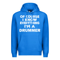 True Royal i know everything i'm a drummer Premium Hoodie - artisFamous