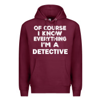 Burgundy i know everything i'm a detective Premium Hoodie - artisFamous