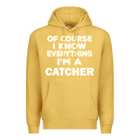 Antique Gold i know everything i'm a catcher Premium Hoodie - artisFamous