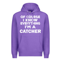 Purple i know everything i'm a catcher Premium Hoodie - artisFamous