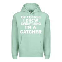 Seafoam i know everything i'm a catcher Premium Hoodie - artisFamous