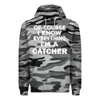 Slate Camo i know everything i'm a catcher Premium Hoodie - artisFamous