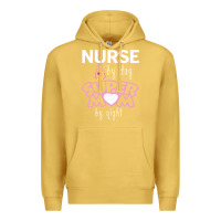 Antique Gold nurse by day super mom by night Premium Hoodie - artisFamous