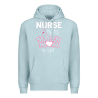 Blue Mist nurse by day super mom by night Premium Hoodie - artisFamous