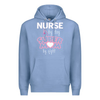 Colony Blue nurse by day super mom by night Premium Hoodie - artisFamous