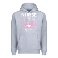 Heather Grey nurse by day super mom by night Premium Hoodie - artisFamous