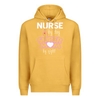 Mustard nurse by day super mom by night Premium Hoodie - artisFamous