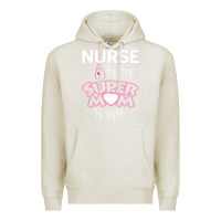 Oatmeal Heather nurse by day super mom by night Premium Hoodie - artisFamous